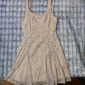 lily rose cream dress with silver sparkles size medium